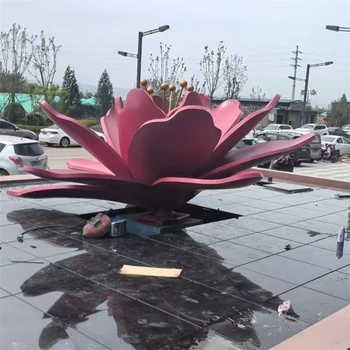 玻璃鋼抽象花朵雕塑仿真牡丹花雕塑景觀裝飾擺件