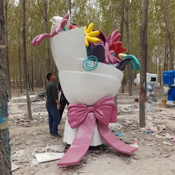 大型玻璃鋼花朵雕塑仿真植物雕塑