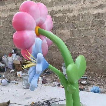 大型玻璃鋼花朵雕塑仿真植物雕塑