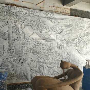 玻璃浮雕鋼雕塑,工藝服務(wù)好,浮雕制作實(shí)拍現(xiàn)場(chǎng)圖