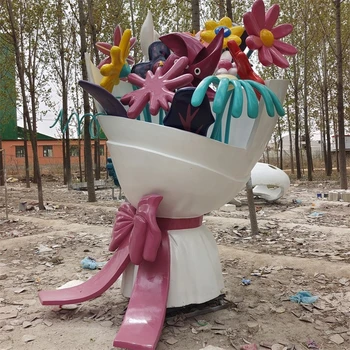 玻璃鋼抽象花朵雕塑仿真牡丹花雕塑景觀裝飾擺件