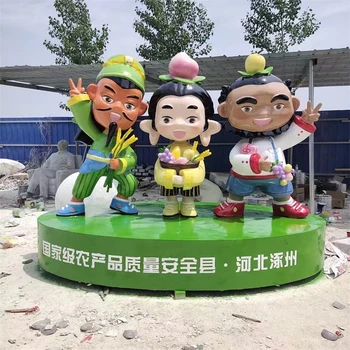 娃娃公仔人物雕塑玻璃鋼卡通公仔雕塑商場美陳擺件