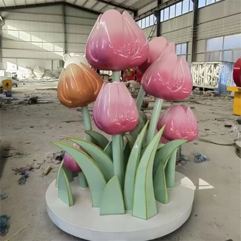 彩繪花朵雕塑仿真花朵雕塑加工