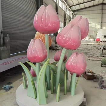 公園花朵雕塑大型玻璃鋼花朵雕塑廠家