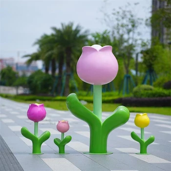 彩繪花朵雕塑抽象花朵雕塑制作