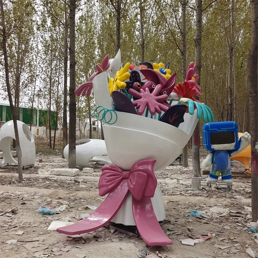玻璃鋼花束雕塑廣場(chǎng)花朵雕塑園林草坪擺件