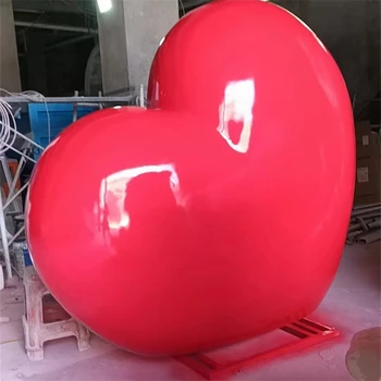 不銹鋼鏡面愛心雕塑發(fā)光愛心雕塑定制