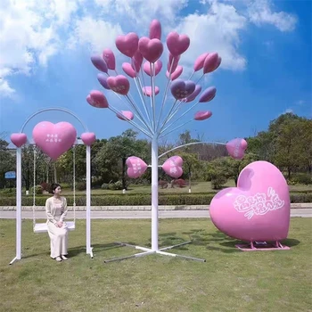 不銹鋼鏡面愛心雕塑發(fā)光愛心雕塑定制