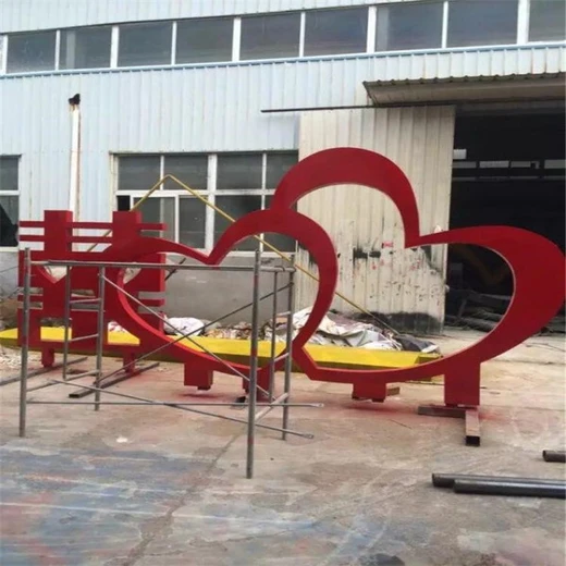 LOVE雕塑造型抽象不銹鋼愛(ài)心雕塑加工