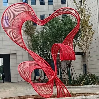 不銹鋼鏡面愛心雕塑打卡拍照雕塑