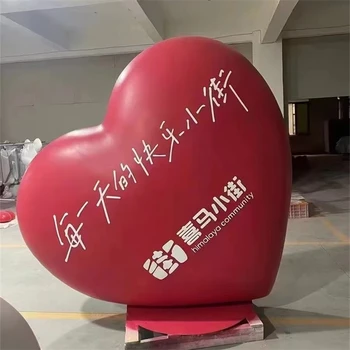 發(fā)光心形雕塑不銹鋼心形雕塑定制