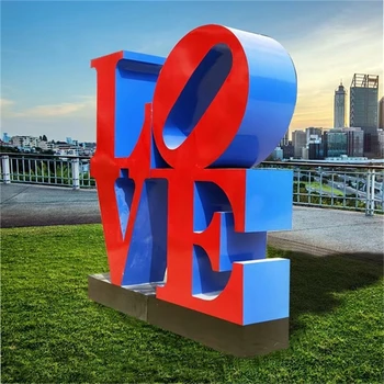 LOVE雕塑造型愛(ài)心不銹鋼雕塑公園擺件