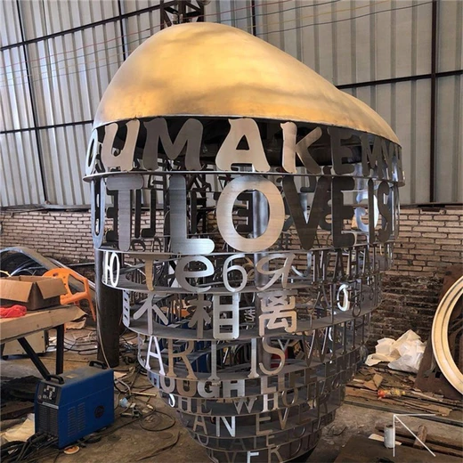 鏡面愛心雕塑發(fā)光心形雕塑