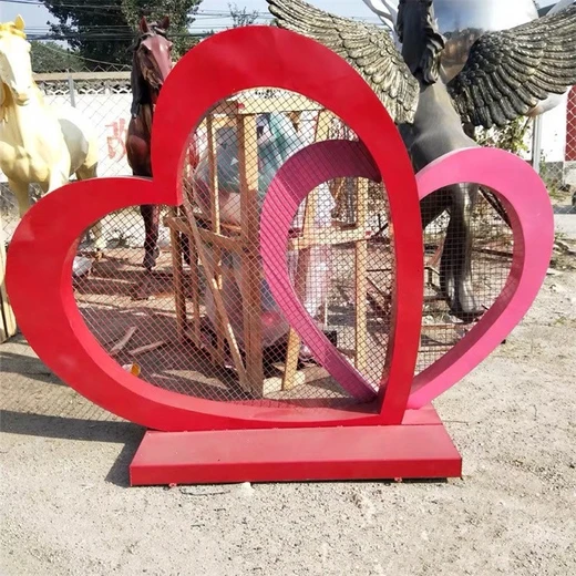 LOVE雕塑造型不銹鋼心形雕塑園林?jǐn)[件