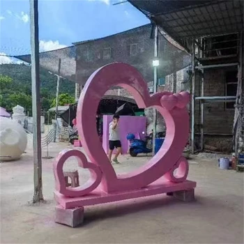 愛情主題抽象雕塑大型愛情主題愛心雕塑景觀擺件