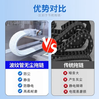 廣柔波紋管無(wú)塵拖鏈安裝教程耐磨防腐蝕潔凈室波紋管拖鏈