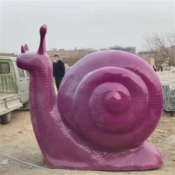 玻璃鋼動物雕塑廠家,河北玻璃鋼蝸牛雕塑圖片