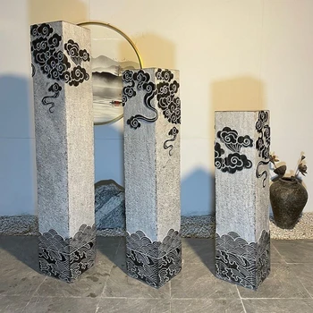 曲陽縣景區(qū)石雕拴馬樁現貨拴馬樁上面的圖案有哪些