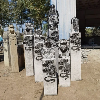 曲陽縣景區(qū)石雕拴馬樁現貨拴馬樁上面的圖案有哪些