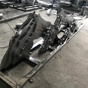 假山雕塑,大型不銹鋼假山雕塑案例,設(shè)計制作安裝一體化