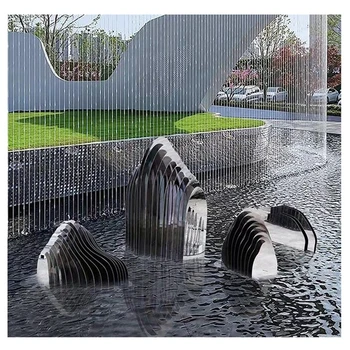 假山雕塑,大型不銹鋼假山雕塑案例,設(shè)計制作安裝一體化