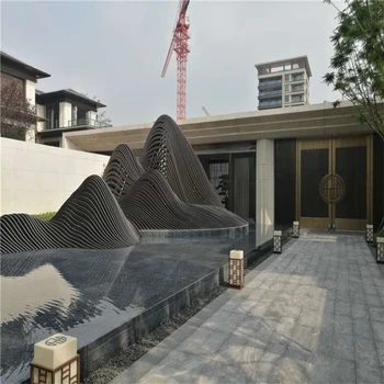 假山雕塑,大型不銹鋼假山雕塑定制,定制工期短