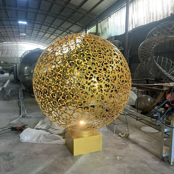 不銹鋼鏤空球雕塑,源頭工廠,承接不銹鋼鏤空雕塑工程