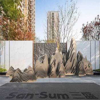 假山雕塑,大型不銹鋼假山雕塑案例,設(shè)計制作安裝一體化