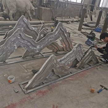 假山雕塑,大型不銹鋼假山雕塑定制,定制工期短