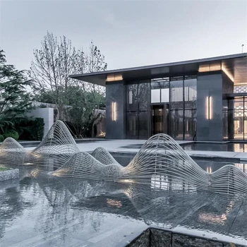 假山雕塑,大型不銹鋼假山雕塑定制,定制工期短