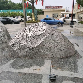假山雕塑,大型不銹鋼假山雕塑案例,設(shè)計制作安裝一體化