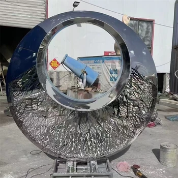 圓環(huán)雕塑,不銹鋼雕塑定制