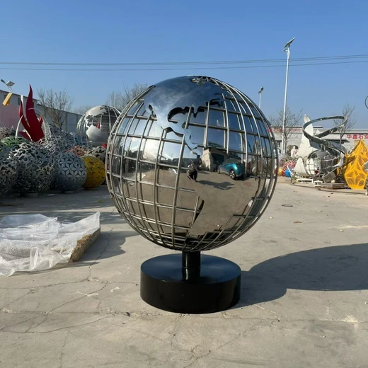 發(fā)光鏤空球雕塑,大型不銹鋼鏤空雕塑制作