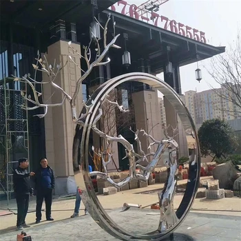 發(fā)光圓環(huán)雕塑,大型圓環(huán)雕塑制作過程,讓空間多一份藝術(shù)感