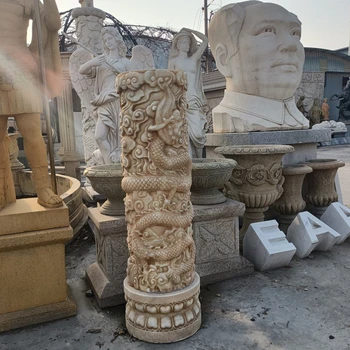 曲陽縣景區(qū)石雕盤龍柱廠家