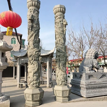 曲陽縣景區(qū)石雕盤龍柱廠家