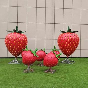 果蔬雕塑大型仿真草莓雕塑加工