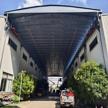 電動推拉雨棚效果圖,工廠活動雨棚