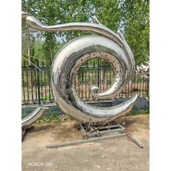 景區(qū)雕塑流線型雕塑園林不銹鋼雕塑