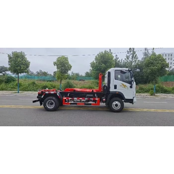 常德重汽豪曼重載藍(lán)牌勾臂垃圾車可分期車廂可卸式垃圾車