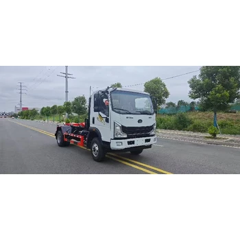 常德重汽豪曼重載藍(lán)牌勾臂垃圾車可分期車廂可卸式垃圾車