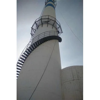 電廠煙囪安裝螺旋爬梯平臺