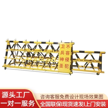 營(yíng)區(qū)門口綠色拒馬路障護(hù)欄防沖撞移動(dòng)拒馬重型防護(hù)欄成都工廠