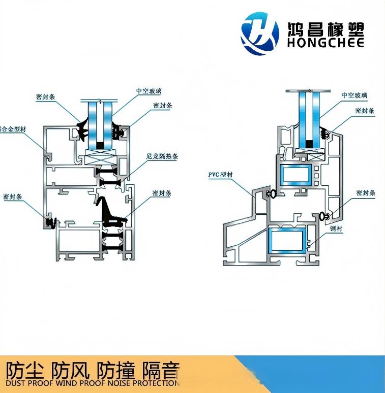 鴻昌門窗密封自粘型毛條廠家11*7防塵防風(fēng)門窗衣柜門移門毛條