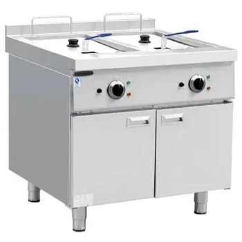 ?？品齐p缸電炸爐E-MD-DZ-800商用雙缸雙篩油炸爐食堂立式電炸鍋