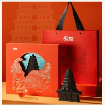 耀州窯茯茶茶雕擺件陜西元素耀州瓷蓋碗茶具禮盒裝