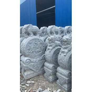 漢白玉抱鼓石，青石抱鼓石，晚霞紅抱鼓石，芝麻白抱鼓石