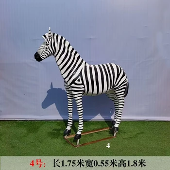 斑馬雕塑制作-抽象條紋馬雕塑-戶外仿真黑白馬雕塑