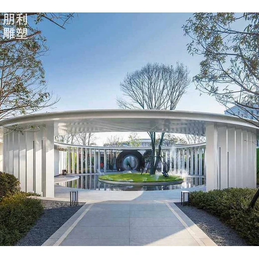 金屬抽象廊架雕塑靜態(tài)街景街景小品生產(chǎn)商廣場(chǎng)大型廊架雕塑