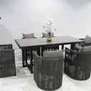 瑞奇麗戶外桌椅室外編藤椅花園長桌休閑椅一桌六椅
